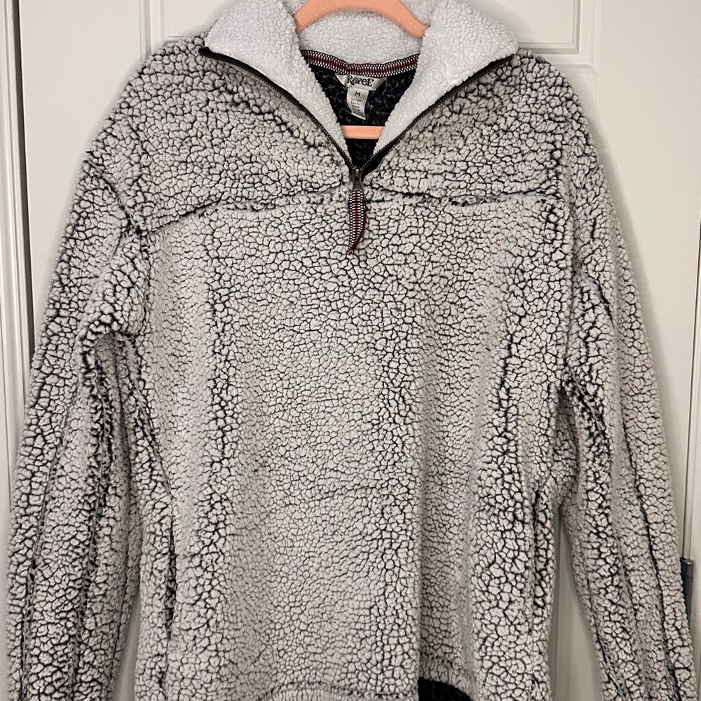 Royce Women's 1/4 Zip Up Jacket - Black and White